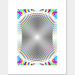 Abstract glitch dots Posters and Art